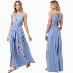 Tobi Blue Cutout Maxi Dress NWT